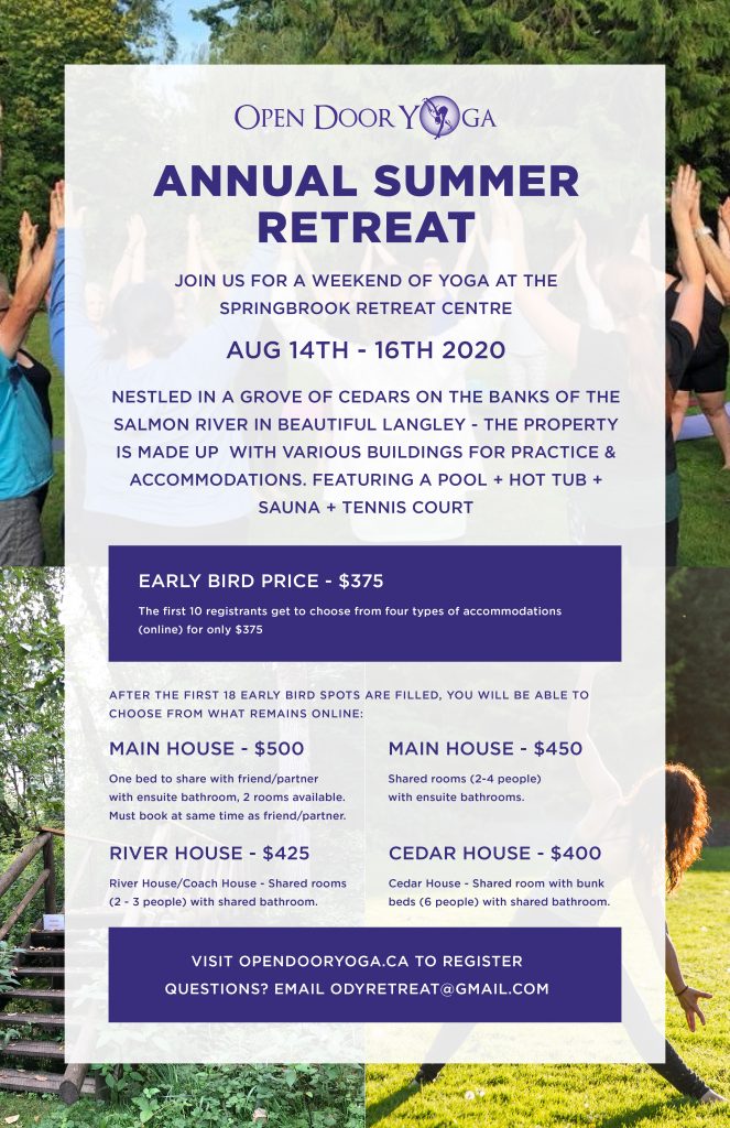 Open Door Yoga Annual Retreat 2020 Poster
