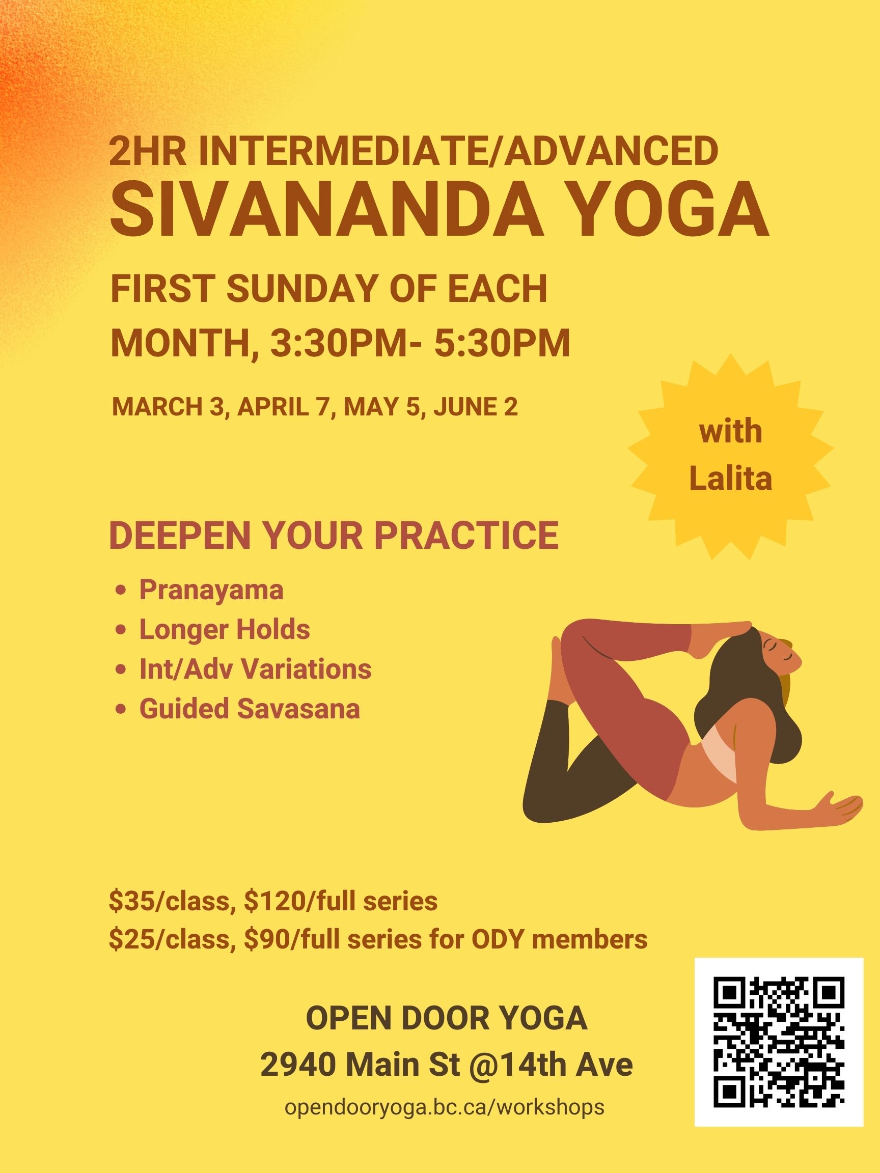 Intermediate/Advanced Sivananda Yoga – Open Door Yoga